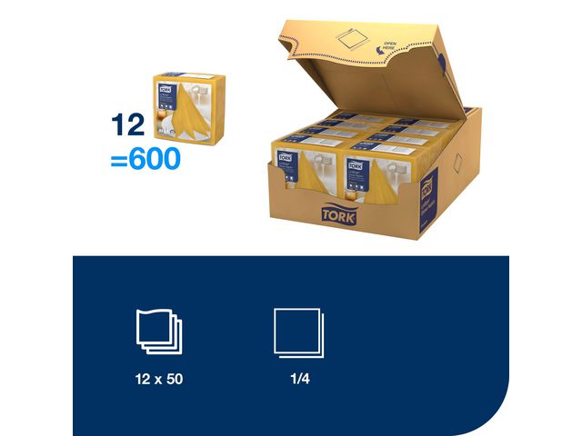 Servett TORK LinStyle gul 39x39cm 50/fp